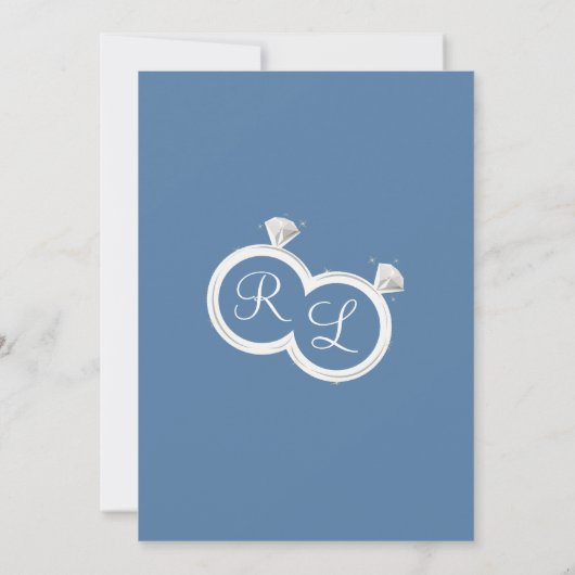 婚約リングや輪カップルの写真婚約した 案内状 (裏面)