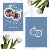 婚約リングや輪カップルの写真婚約した 案内状