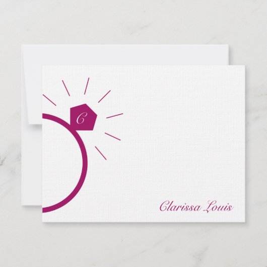 婚約リングや輪サンキューカード ノートカード (正面)