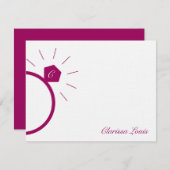 婚約リングや輪サンキューカード ノートカード (正面/裏面)