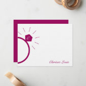 婚約リングや輪サンキューカード ノートカード (正面/裏面インサイチュ)