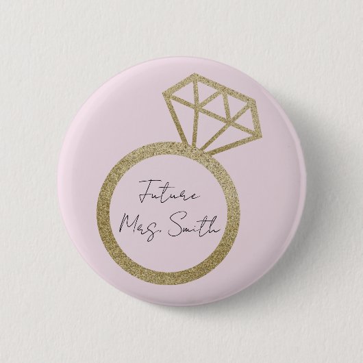 婚約リングや輪フューチャーMrsボタン 缶バッジ (正面)