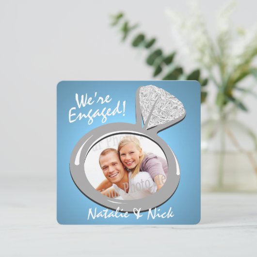 婚約リングや輪写真の発表 案内状 (スタンド正面)