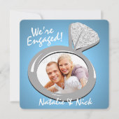 婚約リングや輪写真の発表 案内状 (正面)