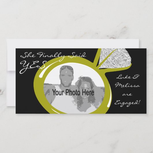 婚約リングや輪写真 案内状 (正面)