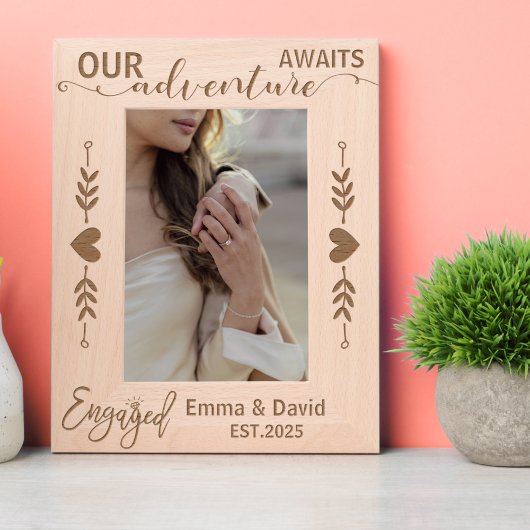 婚約リングや輪結婚ズボホアドベンチュアカップル レーザー彫刻フレーム