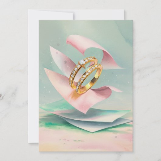 婚約リングや輪 招待状 (正面)