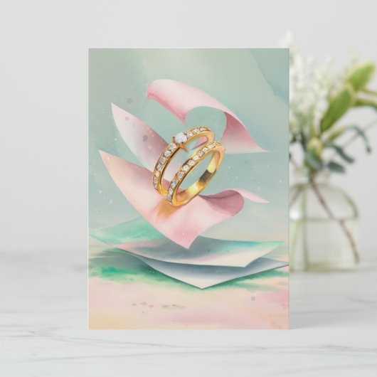 婚約リングや輪 招待状 (スタンド正面)