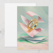 婚約リングや輪 招待状 (正面/裏面)