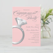 婚約リングや輪-赤面 |婚約パーティ招待状 招待状 (スタンド正面)