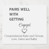 婚約ワインラベル リキュールボトルラベル (シングルラベル)