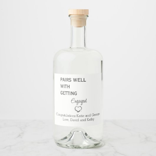 婚約ワインラベル リキュールボトルラベル (正面)