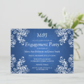 婚約ヴィンテージ結婚が2つのサファイアブルーを旋回 招待状 (スタンド正面)