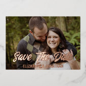 婚約写真の保存日付 箔招待状 (正面)