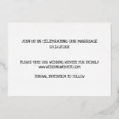 婚約写真の保存日付 箔招待状 (裏面)