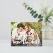 婚約写真の日付を保モダン存 ポストカード (スタンド正面)
