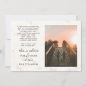 婚約写真の発表私たちの永遠の始まり 招待状 (正面)