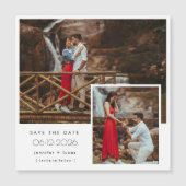 婚約写真の結婚式の日付の保存 マグネット招待状 (正面)