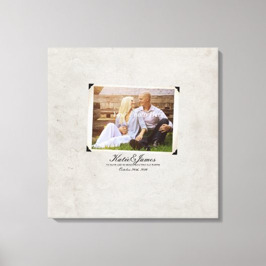 婚約写真ヴィン素朴テージ結婚式 キャンバスプリント (正面)