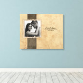 婚約写真ヴィン素朴テージ結婚式 キャンバスプリント (インサイチュ (ウッドフロア))