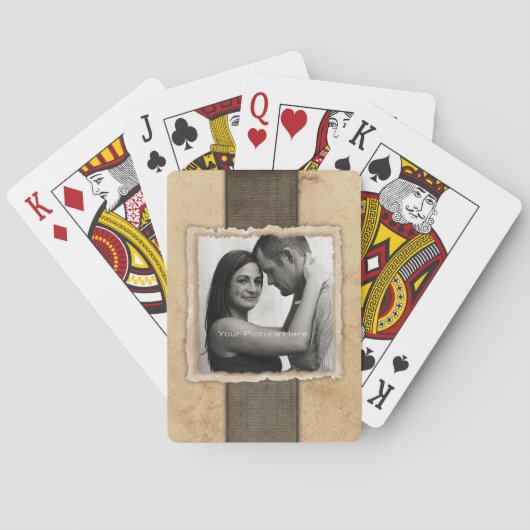 婚約写真ヴィン素朴テージ結婚式 トランプ (裏面)