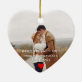 婚約写真、[名前]彼の共同パイロットと飛行機を見つけた セラミックオーナメント (裏面)