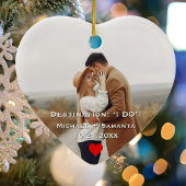 婚約写真、[名前]彼の共同パイロットと飛行機を見つけた セラミックオーナメント