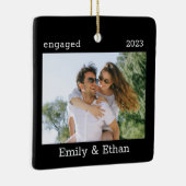 婚約写真Our初めてのクリスマス ミニマル セラミックオーナメント (右)