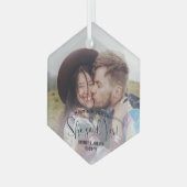 婚約写真Yes!クリスマスの提案 ガラスオーナメント (正面左)