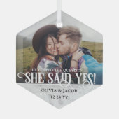 婚約写真Yes!クリスマスマルブル ガラスオーナメント (正面)