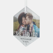 婚約写真Yes!クリスマスマルブル ガラスオーナメント (正面左)