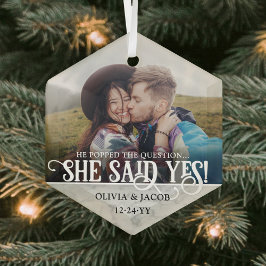 婚約写真Yes!クリスマスマルブル ガラスオーナメント