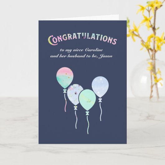 婚約姪おめでとう カード (黄色い花)