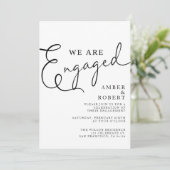 婚約婚約した, モダン, 結婚's，ミニマリスト 招待状 (スタンド正面)
