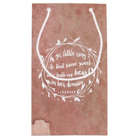 婚約引用文抱き枕 | ロマンチックな水の色 スモールペーパーバッグ (裏面)