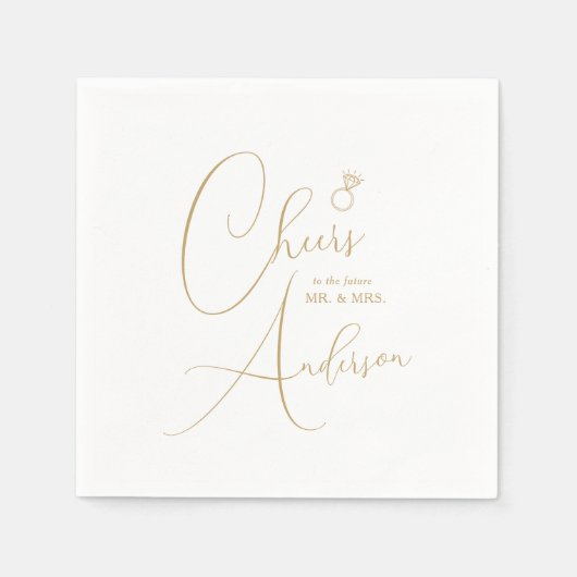 婚約応援未来の夫妻。 スタンダードカクテルナプキン (正面)