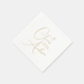 婚約応援未来の夫妻。 スタンダードカクテルナプキン (角)