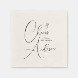 婚約応援未来の夫妻。 スタンダードカクテルナプキン