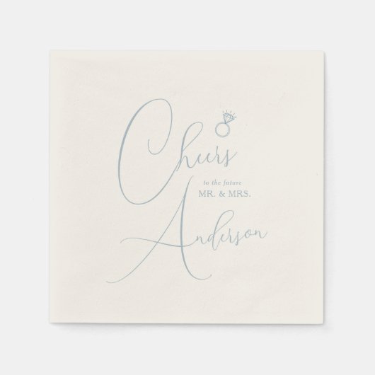 婚約応援未来の夫妻。 スタンダードカクテルナプキン (正面)