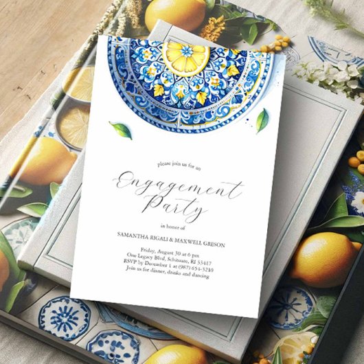 婚約招待状エレガントアルフレスコテーマ 招待状