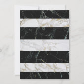 婚約招待状ストライプ白黒マーブル 招待状 (裏面)