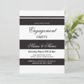 婚約招待状ストライプ白黒 招待状 (スタンド正面)