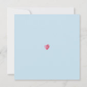 婚約招待状モダン指紋ハート青 招待状 (裏面)