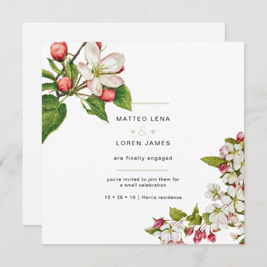 婚約招待状(フローラ) 招待状 (正面/裏面)