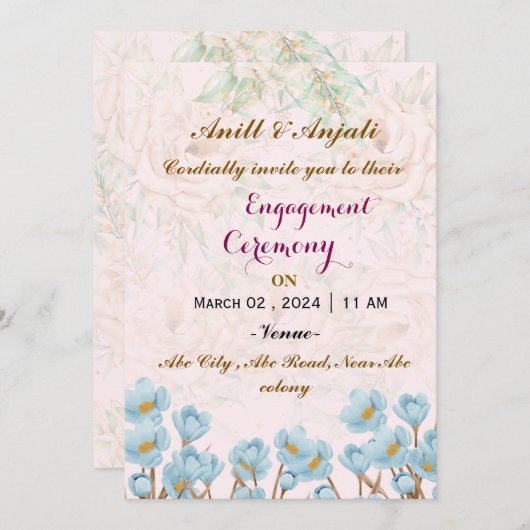 婚約招待状 招待状 (正面/裏面)