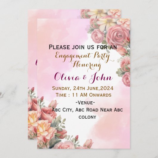 婚約招待状 招待状 (正面/裏面)