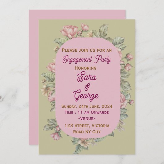 婚約招待状 招待状 (正面/裏面)