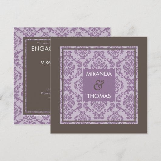 婚約招待状:: damask colors 7 招待状 (正面/裏面)