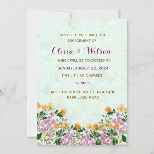 婚約招待 招待状 (正面)