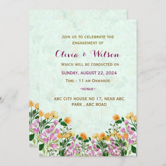 婚約招待 招待状 (正面/裏面)